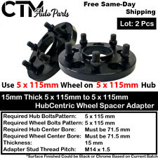 2x 15mm Thick 5x115mm 71.5mm Bore HubCentric Wheel Spacer Charger Challenger 300 picture