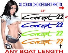 CONCEPT 22 BOAT DECAL DECALS SET 2 DECALS 30 PLUS COLORS TO CHOOSE FROM picture