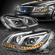 FOR 2000-2006 MERCEDES W220 S-CLASS/AMG BLACK PROJECTOR HEADLIGHT LED DRL+SIGNAL picture