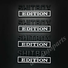 4pcs Black Metal SHITBOX EDITION Car Trunk Fender Emblems Badge Decal Stickers picture