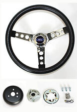 49-56 Ford Ranch Wagon Skyliner Grant Black Steering Wheel 13 1/2 Chrome spokes picture