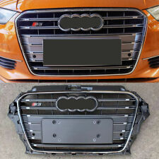 S3 Style Chrome ring Gray Strip Front bumper Grille For Audi A3 S3 2014-2016 picture