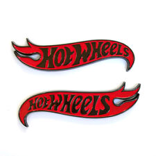 2x OEM Genuine Chevy Camaro Hot Wheels Edition Deck Black Red Emblems Badge L picture