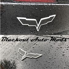 C6 Corvette 2005-2013 Front/Rear Emblem Flag Overlay Blackout Carbon Fiber picture