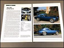 Lotus Elite Car Review Print Article with Specs 1957 1958 1960 1961 1962 P254 picture