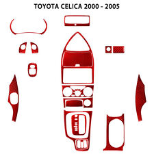 18Pcs Red Carbon Fiber Full Interior Kit Cover Trim For Toyota Celica 2000-2005 picture