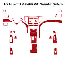 37Pcs Red Carbon Fiber Full Interior Kit Cover Trim Sticker For Acura TSX 09-14 picture