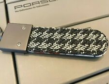RARE PORSCHE 911 R PEPITA HOUNDSTOOTH & LEATHER KEYCHAIN KEY RING picture