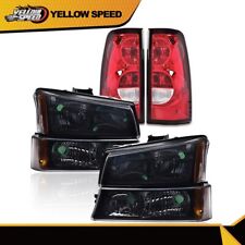 FIT FOR 2003-2007 SILVERADO CLEAR LENS HEADLIGHT + BUMPER+ LED TAIL LIGHT picture