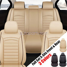 PU Leather 5 Seat Covers Full Set Front & Rear Cushion Accessories For Ford picture