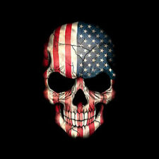 SKULL AMERICAN FLAG DECAL STICKER 3M USA TRUCK BIKE HELMET VEHICLE WINDOW WALL picture