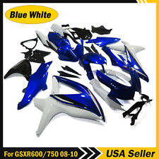 Fairing Kit For Suzuki GSXR600 GSXR750 2008 2009 2010 Blue White Injection Body picture