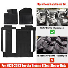 3Pcs Floor Mats Liners for 2021 2022 2023 Toyota Sienna 8 Seats TPE All Weather picture