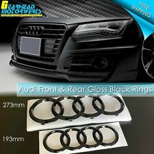 Audi Rings Front & Rear Grill Trunk Emblem Gloss Black Logo A3 A4 S4 A5 S5 A6 S6 picture
