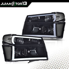 Fit For 2004-2012 Chevy Colorado GMC Canyon Black LED Tube Headlights Lamps 4PC picture