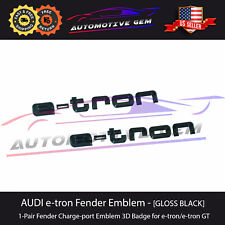 AUDI e-tron Emblem GLOSS BLACK Fender Charge Port Badge Logo S Line OEM etron picture