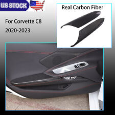 Real Carbon Fiber Car Door Armrest Cover Trim For Corvette C8 Z51 Z06 20-23 US picture
