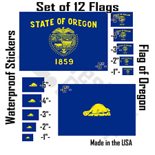 12+ Oregon State Flag Stickers/Decals waterproof 6