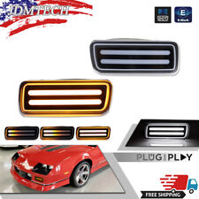 Clear Switchback LED DRL Turn Signal Lights Set of 2 For 85-92 Chevy Camaro Z28 picture