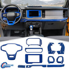 11pcs Center Dash Panel Decoration Cover Trims Kit For Ford Bronco 2021+Blue ABS picture