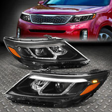 [3D LED DRL]FOR 14-15 SORENTO EX SX BLACK/AMBER PROJECTOR HEADLIGHT HEAD LAMPS picture