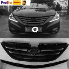 2PC Gloss Black Car Front Grille Grill Fit For Hyundai Sonata 8 2011-2013 picture