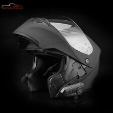 DOT Modular Motorcycle Bluetooth Helmet Full Face Dual Visor FlipUp Black Helmet picture