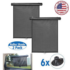 2 Packs Retractable Auto Sun Shade Cover Car Side Window Roller Visor Shield picture