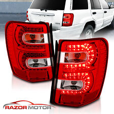 1999-2004 For Jeep Grand Cherokee Red Euro LED Rear Brake Tail Lights Pair picture