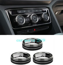 3x Black Console AC switch Adjust knob Cover For VW Atlas Cross Sport 2020-2023 picture