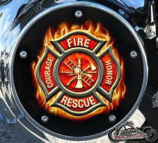 HARLEY DAVIDSON 2019+ SOFTAIL DERBY CLUTCH PRIMARY COVER FIREFIGHTER picture