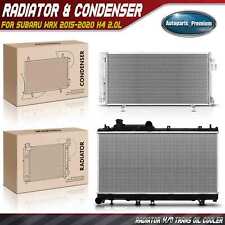 2x Aluminum Radiator & AC Condenser Cooling Kit for Subaru WRX 2015-2020 H4 2.0L picture