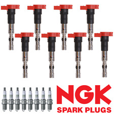 Set of 8 Ignition Coil & NGK Platinum Spark Plug For 03-06 Audi A8 Quattro 4.2L picture