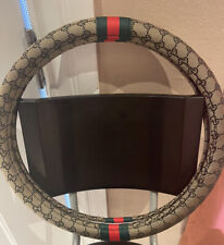 Gucci steering wheel Cover(fits Most)14”-15”Color  Dark Beige/ Coffee picture