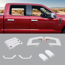 10x White Mirror Covers Exterior Trim Kit For Ford F150 2021+ W/turn Signal Hole picture