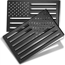 2Pcs Black 3D US American Flag Emblem Decals For Car Truck SUV  Universal picture