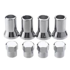 4x Silver Chrome Valve Stem Cap Cover Wheel Sleeve Slide Car/Truck/Bicycle Short picture