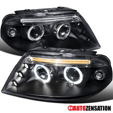 Fit 2001-2005 VW Passat Black LED Halo Projector Headlights Headlamps Left+Right picture