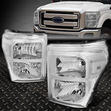FOR 11-16 FORD F250 F350 SUPER DUTY CHROME HOUSING CLEAR CORNER HEADLIGHT LAMPS picture