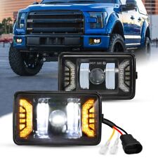 FOR FORD F150 2015-2020 2X 50W LED FOG LIGHTS W WHITE DRL&AMBER TURN SIGNAL LAMP picture