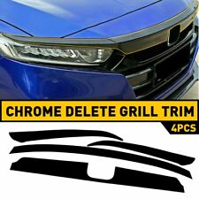 Front Grill Trim Chrome Delete Blackout Overlay for 2018-2020 Honda Accord Sedan picture