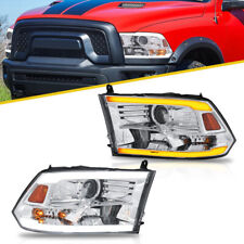 Pair LED DRL Headlights Sequential Turn Signal For 2009-2018 Dodge Ram 1500 2500 picture