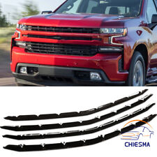 Gloss Black For 19-2022 Silverado 1500 LT RST Grille Insert Grill Cover Molding picture