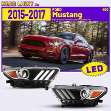 LED DRL Projector Headlights HID Xenon Only For 2015-2017 Ford Mustang Headlamps picture