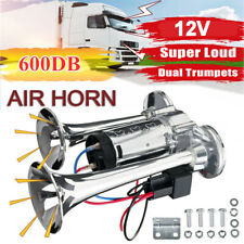 Super Loud Car Electric Horn 600DB 12V Dual Trumpets Truck Boat Train Speaker picture