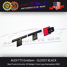 Audi TTS Emblem GLOSS BLACK Rear Trunk Lid Letter Badge S Line Logo Nameplate picture