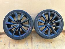 2016-2020 Tesla Model X SET of Wheel Rims 22x9+35mm w/ Good Year Tires 265/35R22 picture