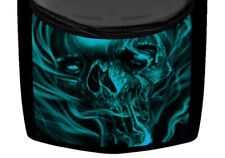 Dark Cyan Demon Skull Smoke Demon Hood Wrap Vinyl Car Truck Graphic Decal picture