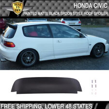 Fits 92-95 Honda Civic 3Dr Rear Roof Spoiler Wing Spoon Style ABS - Matte Black picture