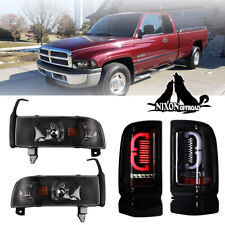 Headlights+Tail Lights For 1994-2001 Dodge Ram 1500 2500 3500 Black Clear Lens picture